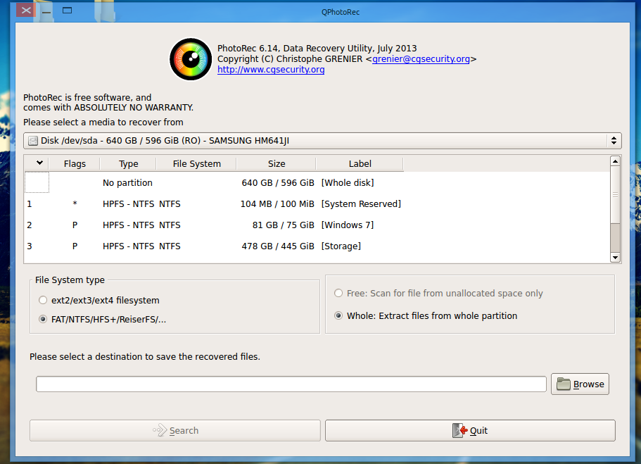 TestDisk and PhotoRec