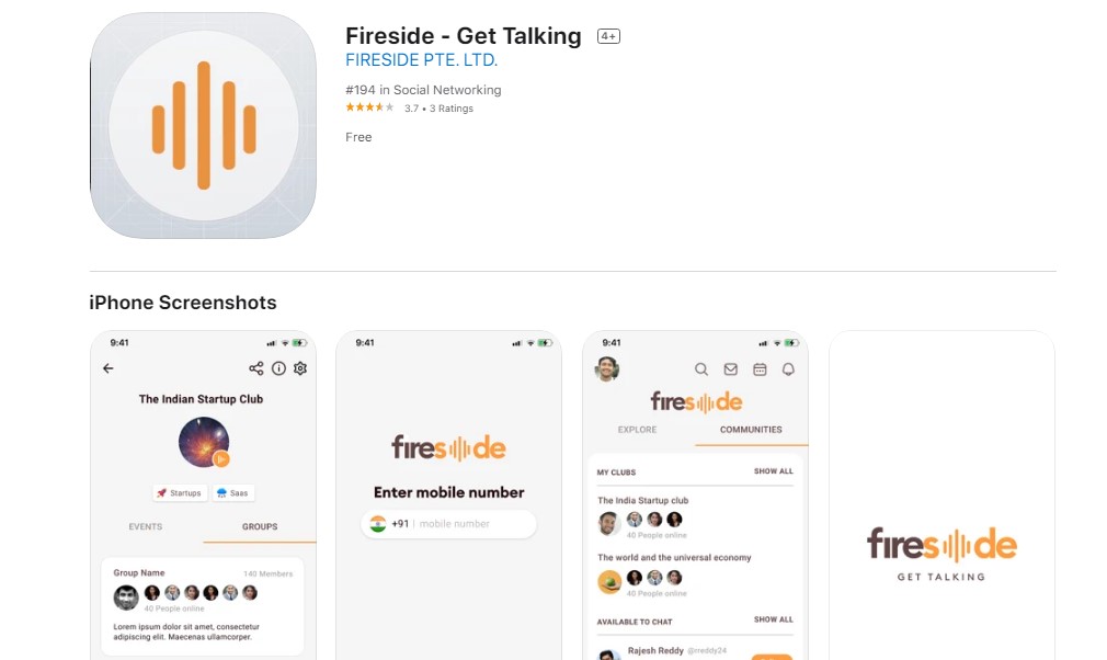 Fireside –  App like Clubhouse