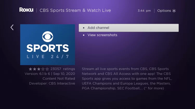 CBS Sports activate