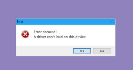 A Driver Cannot Load on This Device