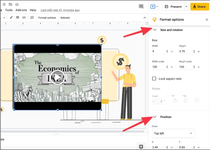 Videos on Google Slides