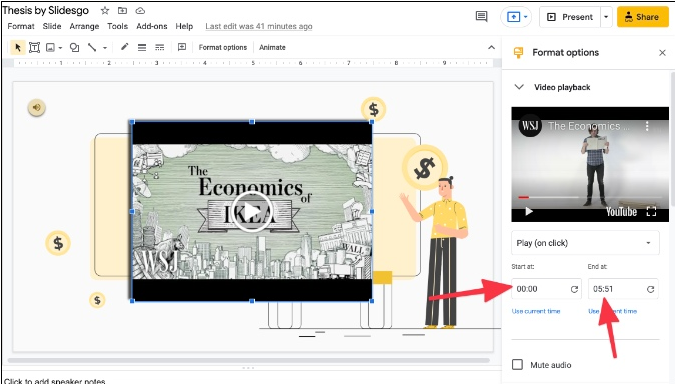 Videos on Google Slides