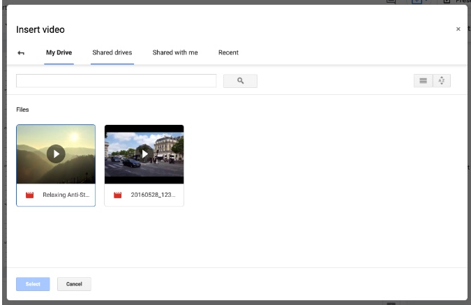 Videos on Google Slides